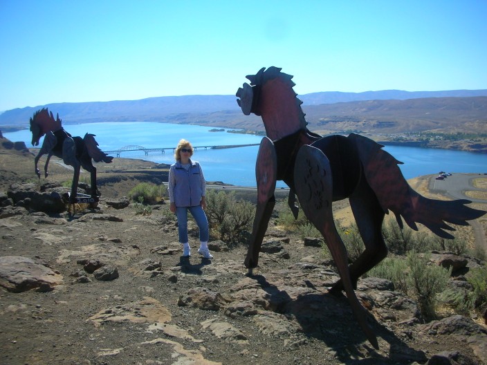 Wild horses above the Columbia River